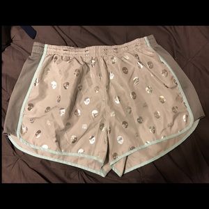 PINK holographic running shorts